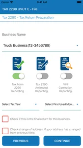 Tax2290 eFile screenshot 2