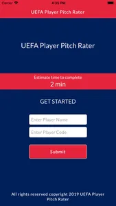 UEFA Player Pitch Rater screenshot 1