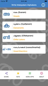 Write Malayalam Alphabets screenshot 0