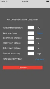 Solar Power System Calculation screenshot 0