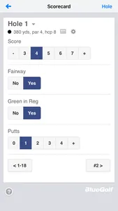 BlueGolf Scorecard screenshot 2