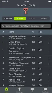 Texas Tech Football Schedules screenshot 1