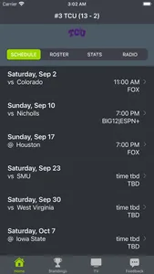 TCU Football Schedules screenshot 0