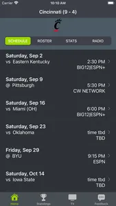 Cincinnati Football Schedules screenshot 0