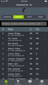 Cincinnati Football Schedules screenshot 1