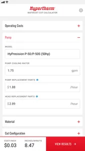 Hypertherm Cut Calculator screenshot 1