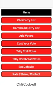 Chili Cook-Off Score Board screenshot 1
