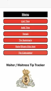 Waiter's Tip Tracker screenshot 1