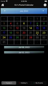 RJ's Postal Calendar screenshot 4