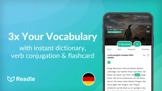 Learn German: News by Readle screenshot 1