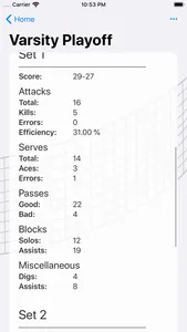 VolleyStats Player Tracker screenshot 2