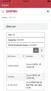 Darfon Solar Monitoring APP screenshot 1