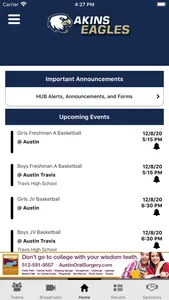 Austin ISD Athletics screenshot 2