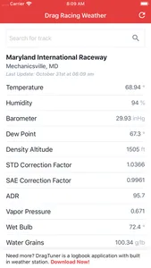 Drag Racing Weather Station screenshot 2