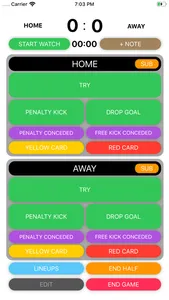 Rugby Scorer Pro screenshot 0
