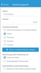 Nebenkostenabrechnung screenshot 2