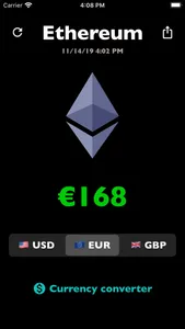 Ethereum price ETH rate live screenshot 1