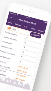 Ghana PAYE / SSNIT Calculator screenshot 1