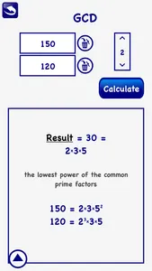 LCM GCD Prime Factor Calc Lite screenshot 1