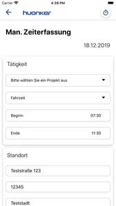 huonker Zeiterfassung screenshot 1