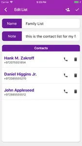 Contact Lists screenshot 1