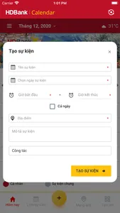 HDBank Calendar screenshot 2