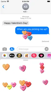 Animated Candy Hearts Stickers screenshot 1