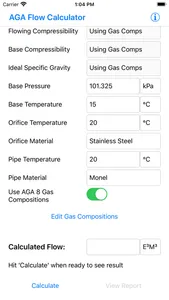 SCADACore AGA Flow Calculator screenshot 1