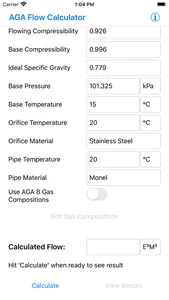 SCADACore AGA Flow Calculator screenshot 4