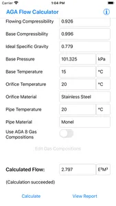 SCADACore AGA Flow Calculator screenshot 5