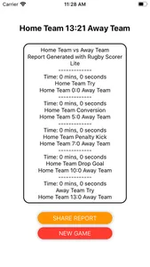 Rugby Scorer Lite screenshot 1
