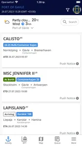 Port Activity App screenshot 1