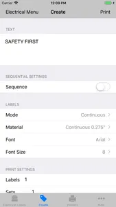 TagPrint Xpress Electrical screenshot 1