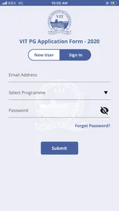 VIT PG Application screenshot 1
