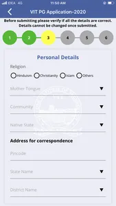 VIT PG Application screenshot 3