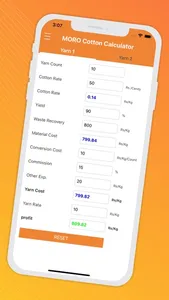 MORO Cotton Calculator screenshot 5