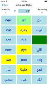 PickAPair Arabic - English screenshot 1