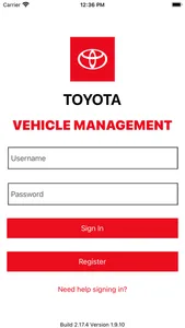 Toyota Vehicle Management screenshot 0