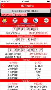 Lotto 4D Results Live 4D Toto screenshot 4