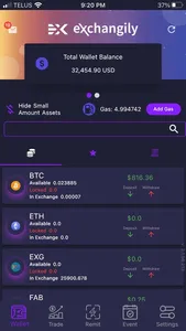 Exchangily DEX Wallet screenshot 0