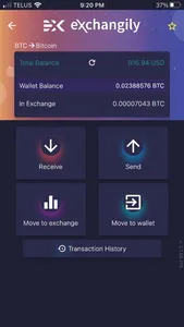 Exchangily DEX Wallet screenshot 1
