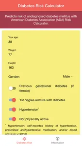 Diabetes Risk Score Calculator screenshot 0