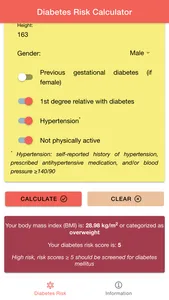 Diabetes Risk Score Calculator screenshot 1