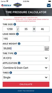 Tire Pressure Calculator screenshot 1