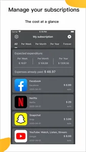 Card Box : Track subscriptions screenshot 1