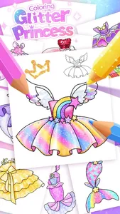 Coloring Glitter Princess screenshot 0