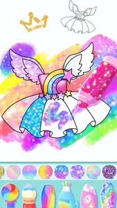 Coloring Glitter Princess screenshot 1