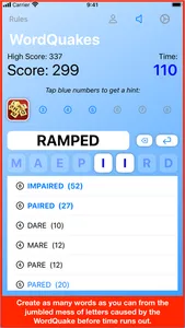 WordQuakes screenshot 0