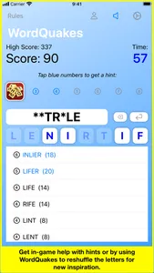 WordQuakes screenshot 1