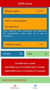 SOFA Score Calculator Pro screenshot 1